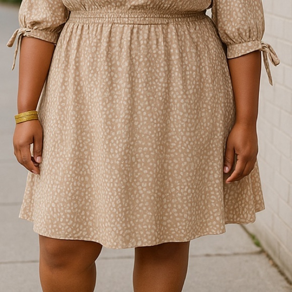 ❄️ Cato | Plus Size Ruffled Animal Print Skirt Sesame Size 18/20